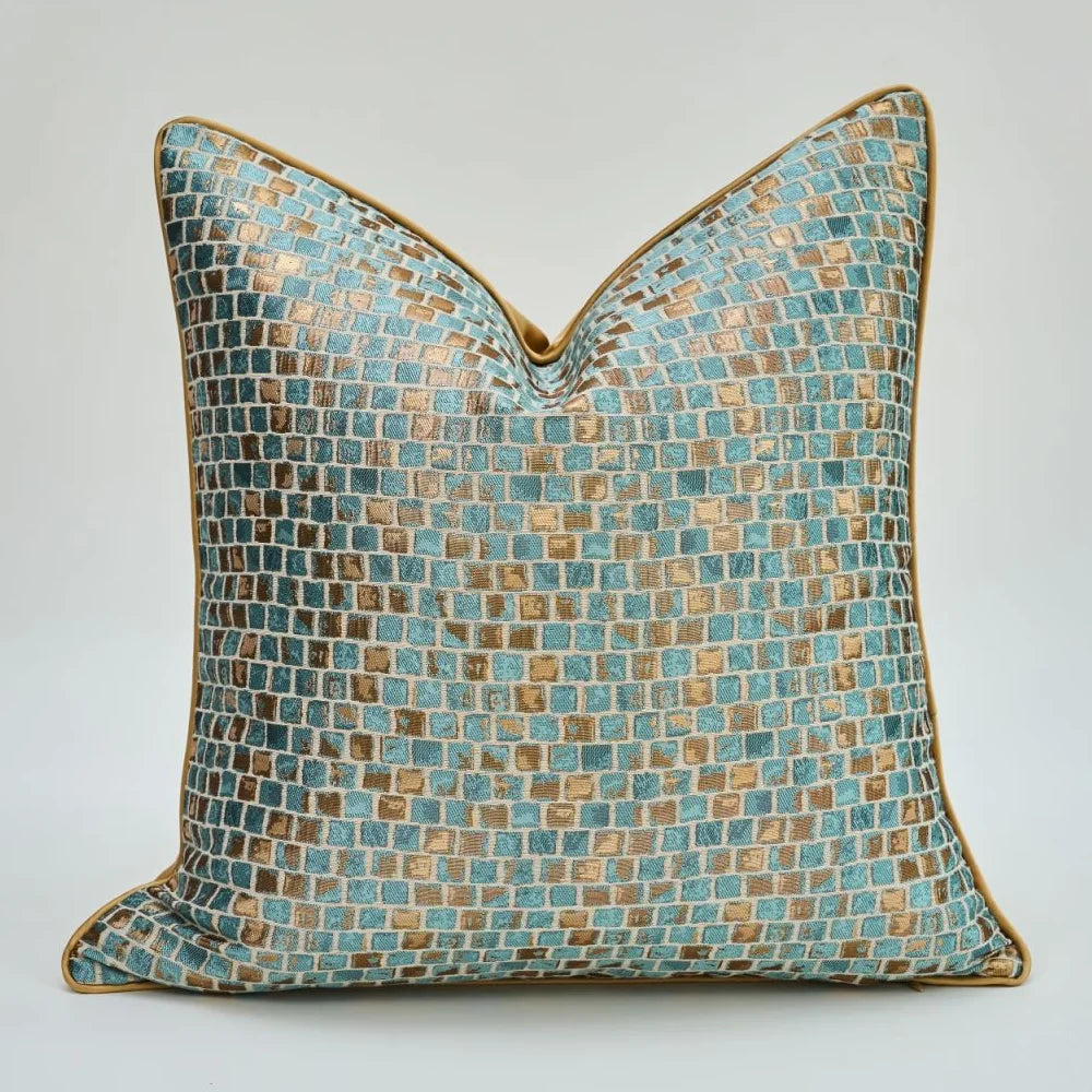 Decor Sofa Cushion Cover Green and Beige Throw Pillow Cover for Bed  45x45cm/ 50x50cm