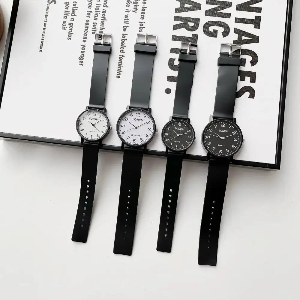 Simple Black White Women Quartz Watches Minimalist Design Silicone Strap Bracelet Wristwatch Women's Watch Reloj Mujer Relogio - Lootquake