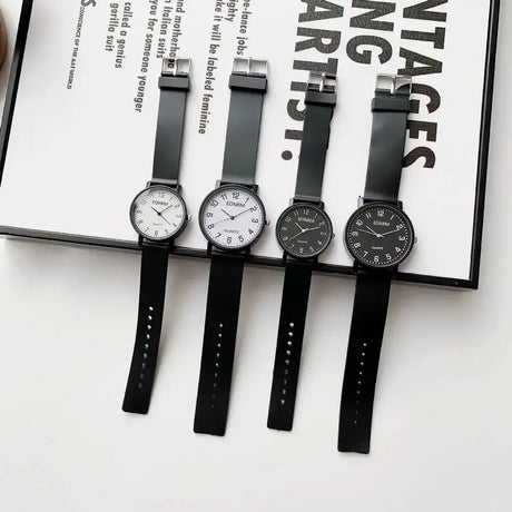 Simple Black White Women Quartz Watches Minimalist Design Silicone Strap Bracelet Wristwatch Women's Watch Reloj Mujer Relogio - Lootquake