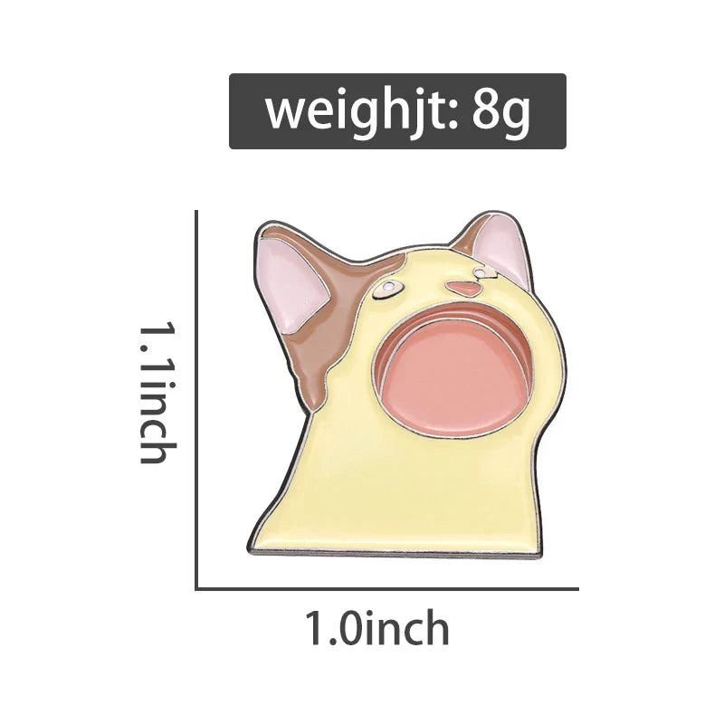 Cat Meme Enamel Pins Funny Kitten Brooches Lapel Badges Cute Cartoon Jewelry Gift
