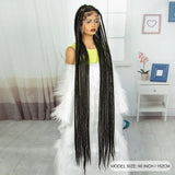60" Super Long Knotless Box Braids Wig | Transparent Full Lace