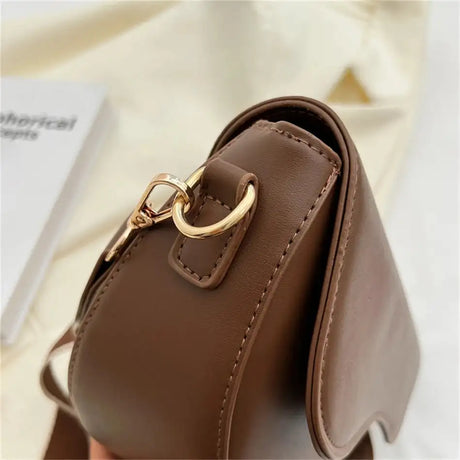 Small PU Leather Saddle Armpit Bags for Women 2024 Summer Chain Shoulder Crossbody Bag Ladies Vintage Underarm Handbags bolsa - Lootquake