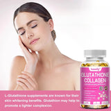 Cápsulas de colágeno con glutatión: aclaran la piel y previenen el envejecimiento. Favorecen la salud del cabello, la piel y las uñas. Sin OMG. Suplemento de glutatión.