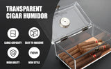 Boîte à cigares Scotte en acrylique avec hygromètre et humidificateur pour 20 cigares. Comprend un coupe-cigare et des accessoires pour perforer les cigares.