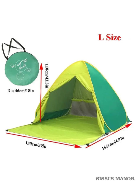With Door Curtain 2-3Persons Pop Up Beach Tent Automatic Quickly Open Outdoor Camping Tour UV50+ Portable Ultralight Sunscreen - Lootquake