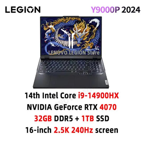 Lenovo Legion Y9000P Gaming E-Sports Laptop 2024  RTX 4060 Intel i9-14900HX 16" 16/32/64G RAM 1/2T SSD 2.5K 240Hz Notebook PC - Lootquake