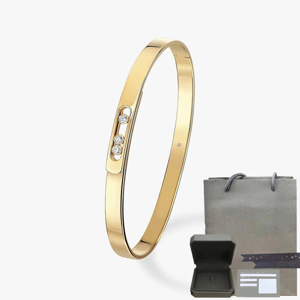 Pulsera de mujer en plata de ley S925, serie clásica MOVE/TWIN, pulsera de diamantes franceses, regalo navideño, joyería de alta calidad.