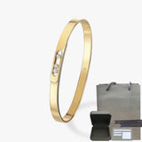 Pulsera de mujer en plata de ley S925, serie clásica MOVE/TWIN, pulsera de diamantes franceses, regalo navideño, joyería de alta calidad.