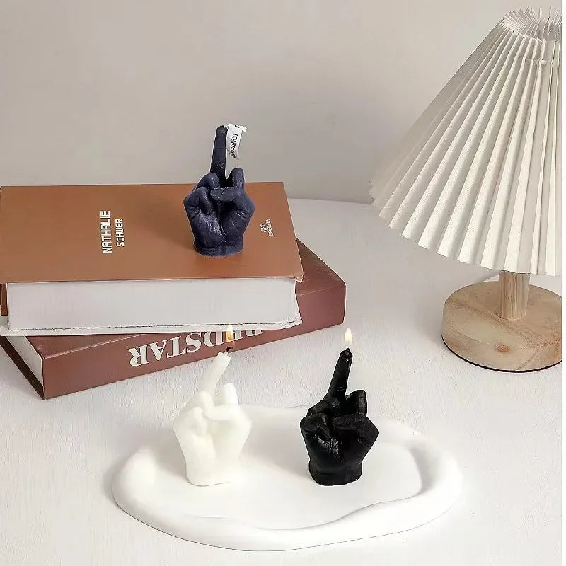 Velas creativas con forma de dedo medio, velas perfumadas, regalos divertidos y originales, adornos para decoración del hogar, regalos de cumpleaños.