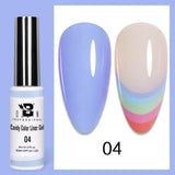 5ML Gold Silver Metallic Liner Paint Gel Polish Chrome Mirror Metal Effect Super Bright French UV LED Semi Permanent Nail Gel