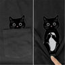 CLOOCL Cotton T-Shirt Red Wine Cat Middle Finger Pattern Printed
