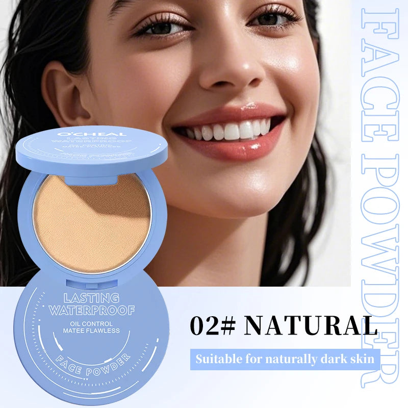 Polvos fijadores mate Ocheal para rostro, control de grasa, ligeros, radiantes, base de maquillaje, polvos compactos, maquillaje de cobertura total, cosmético