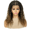 Bohemian Knotless Box Braids Wig | Goddess Locs with Curly Ends