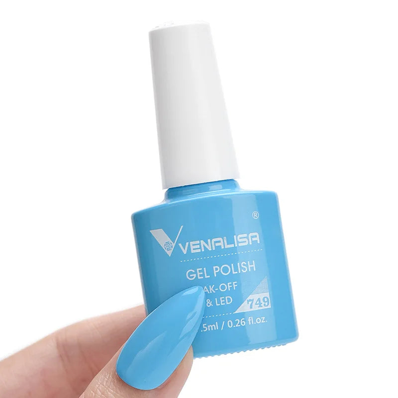 Venalisa Nail Gel Polish 7.5ml #758 Funny Bunny Milky White VIP3 Collection Long Wear Diamond Top Coat Soak Off UV LED Gel Nail