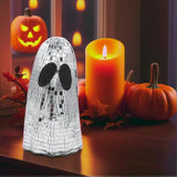 Halloween Disco Ghost Ornament Silver Mosaic Mirror Disco Ghost Tabletop Decor Glitter Spooky Ghost Halloween Tiered Tray Decor
