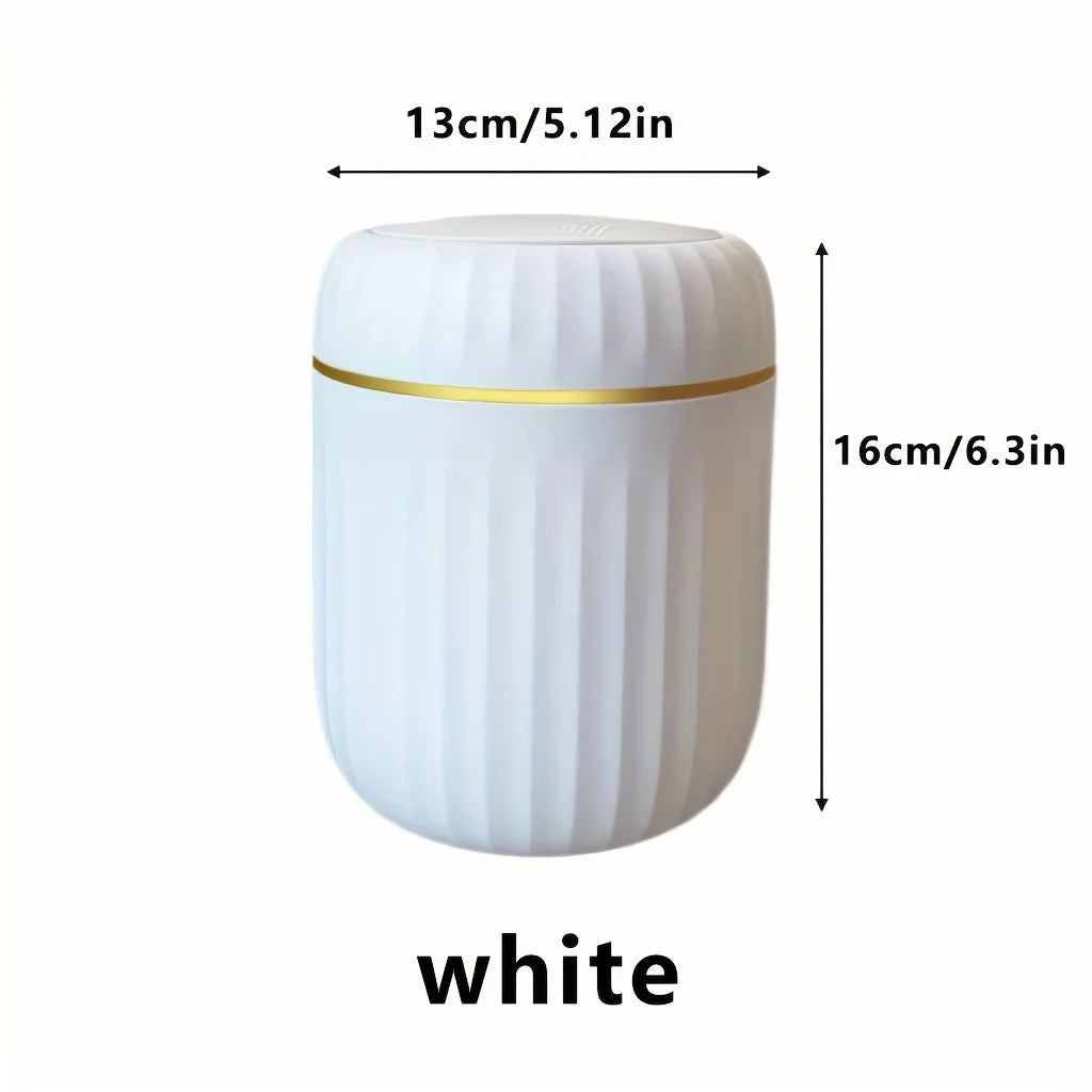 Elegant ultra large capacity mini trash bin with lid, stylish white and gold desktop trash bin suitable for home,office, bedroom