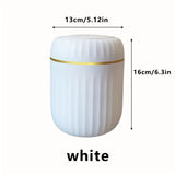 Elegant ultra large capacity mini trash bin with lid, stylish white and gold desktop trash bin suitable for home,office, bedroom