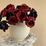Halloween Decoration Artificial Flowers Bouquet With Pumpkins & Black Roses, Halloween Table Centerpiece For Dining Living Room