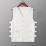 Vintage Vest Men Cotton Linen Shirt Kung Fu Vest Summer Tank Top Tang Suit Traditional Chinese Clothing Sleeveless Open Cardigan
