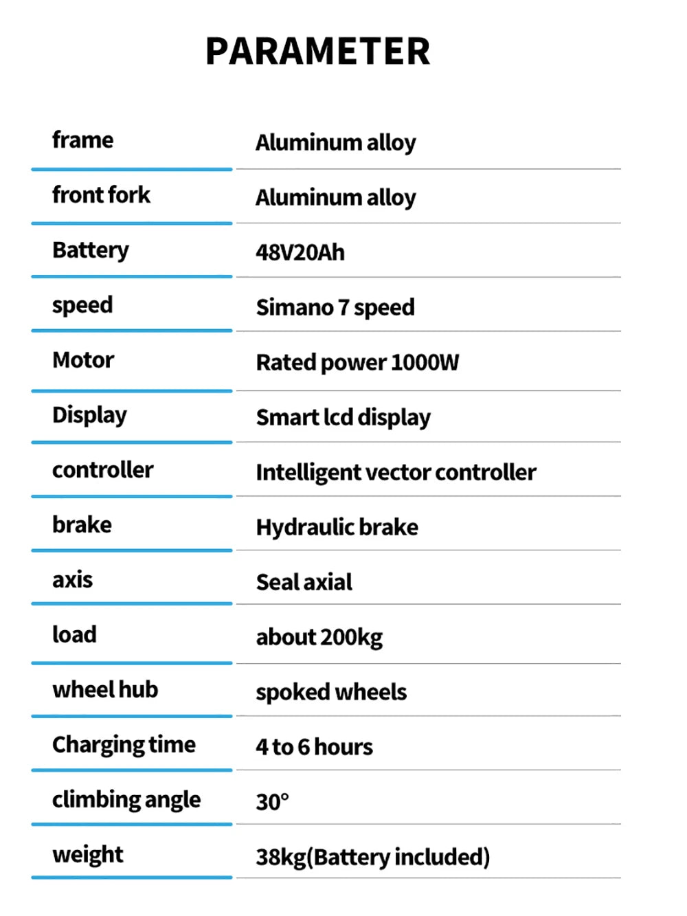 Bicicleta eléctrica BURCHDA RX80 para adultos, motor de 1000 W, batería de 48 V 20 Ah, neumáticos anchos todoterreno de 26", bicicleta eléctrica para montaña y nieve, ciclismo todoterreno