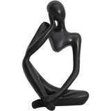 Escultura de minipensador, adornos de resina negra, esculturas abstractas modernas para escritorio, decoración del hogar, sala de estar, oficina