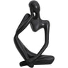 Escultura de minipensador, adornos de resina negra, esculturas abstractas modernas para escritorio, decoración del hogar, sala de estar, oficina