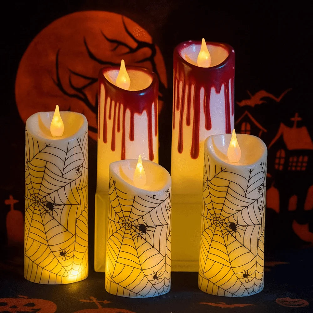 Bougie électronique amusante pour Halloween, veilleuse à LED, décoration d'intérieur, arrangement créatif