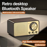 Altavoz Bluetooth nostálgico con sonido Bluetooth, altavoz clásico retro, radio retro, subwoofer portátil inalámbrico Bluetooth 5.0 de madera
