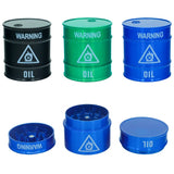 Molinillo manual de hierbas de metal de tres capas con forma de cubo de basura de 40 mm