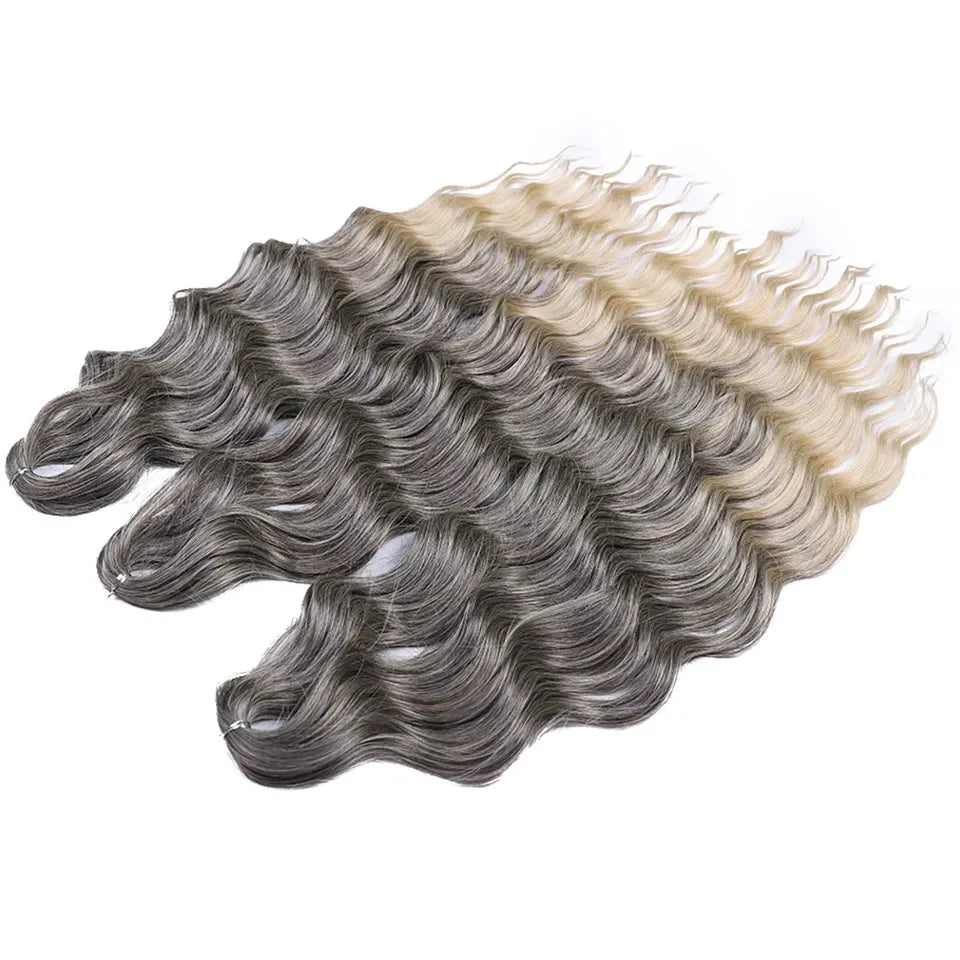 24" Orange Twist Crochet Hair | Synthetic Deep Wave Braiding Hair Extensions | Water Wave Hair | Heat Resistant Fiber | 60 Strands/Pack