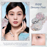 Flower Knows Strawberry Cupid Collection Pressed Powder Mineral Makeup Powder Foundation With Concealer & Finishing Vegan