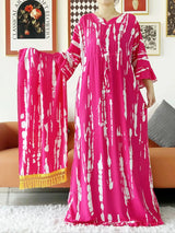 Vestido largo Abaya de algodón suelto de manga larga con estampado dashiki africano de nuevo estilo para mujer, vestido informal de verano