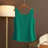 Original New Arrival 2024 Summer Fashion Brand Sleeveless Top Women's Chiffon Shirt Loose Plus Size Show Clothing Shirt Blouse - Lootquake