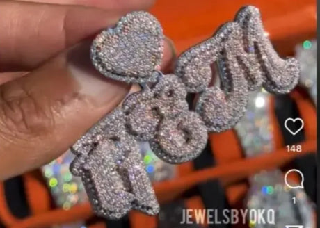 2024 3D Design Jewelry Copper 5A Zircon Bling Hip Hop Rapper Men Hip Hop Custom Letter Name Round Rectangle Pendant - Lootquake