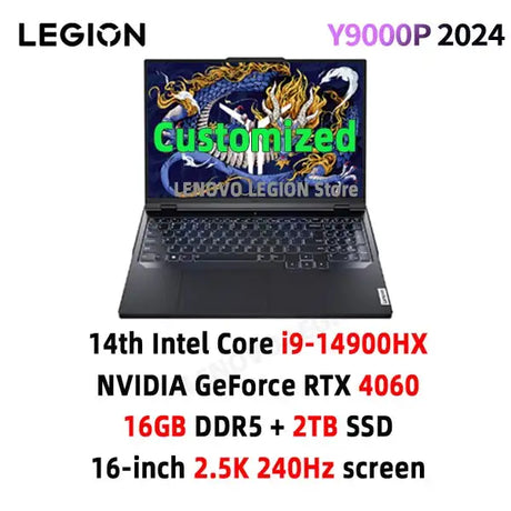 Lenovo Legion Y9000P Gaming E-Sports Laptop 2024  RTX 4060 Intel i9-14900HX 16" 16/32/64G RAM 1/2T SSD 2.5K 240Hz Notebook PC - Lootquake