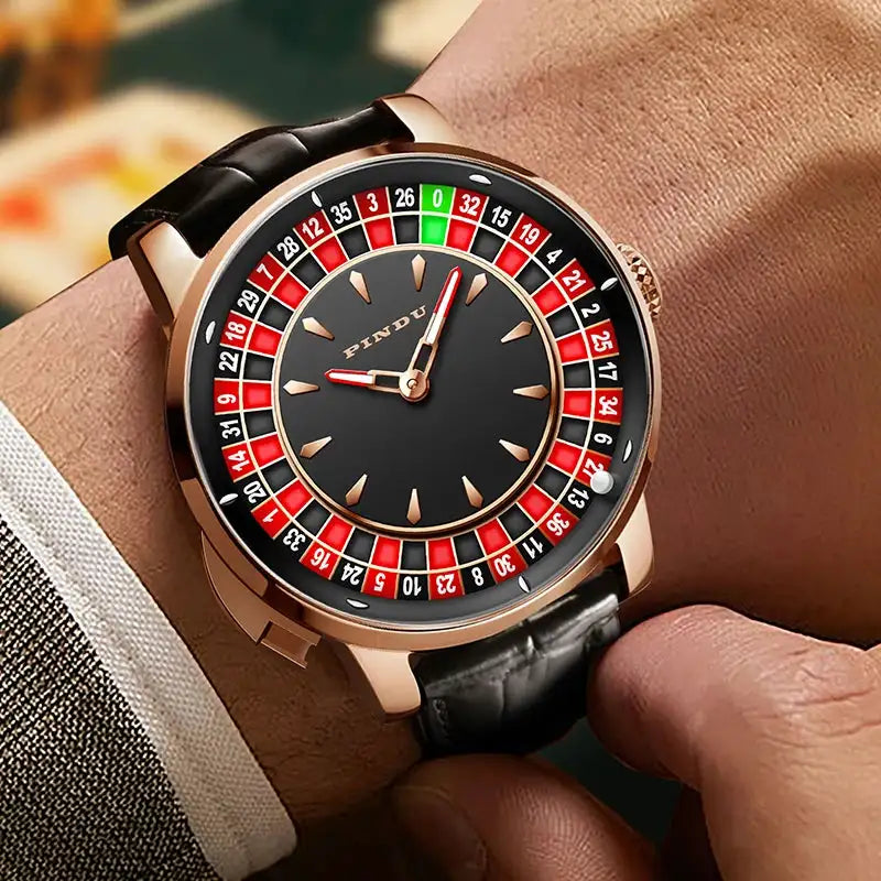 Pindu Player Gambling Series Men's Watch European Roulette Poker Game Fully Automatic Mechanical Sports Design Party Watch - Lootquake