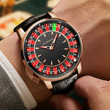 Pindu Player Gambling Series Men's Watch European Roulette Poker Game Fully Automatic Mechanical Sports Design Party Watch - Lootquake