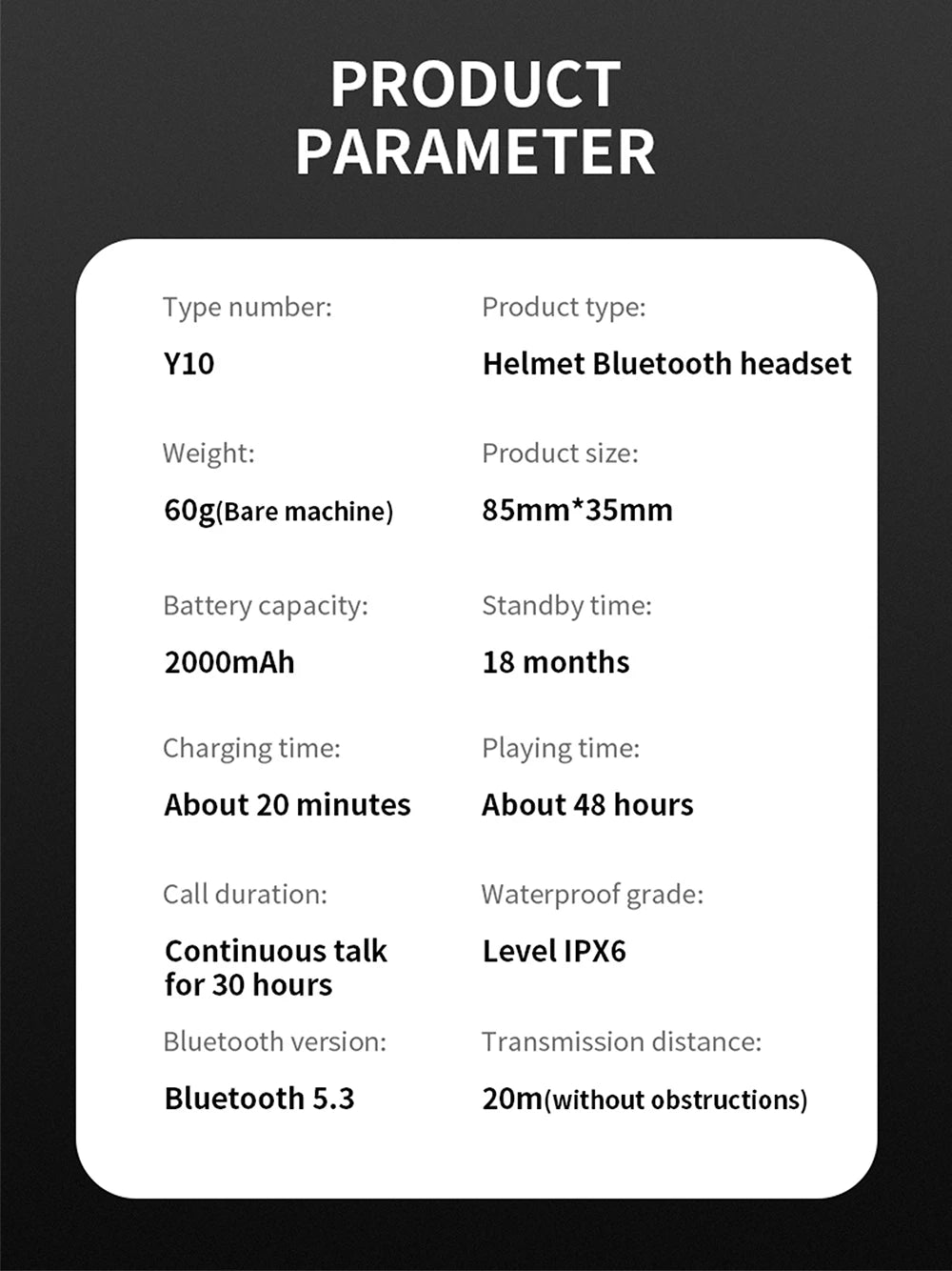 Auriculares inalámbricos Bluetooth 5.3 para casco, manos libres, para motocicleta, impermeables, reproductor de música MP3 y altavoz