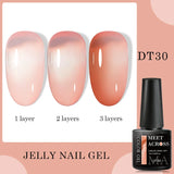 7ml Milky Jelly White Gel Nail Polish Natural Luster Long Lasting Nail Art All for Home DIY Manicure Soak Off UV LED Gel Vernis