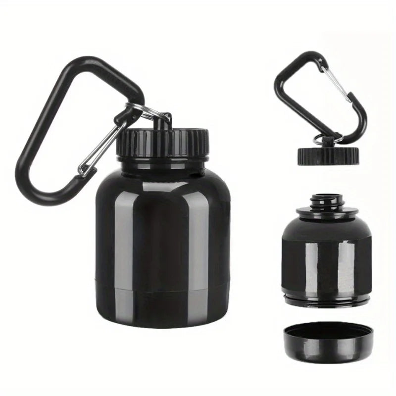 1pc Protein Powder Jar with Carabiner Portable Shaker Cartridge, Suitable for Outdoor Sports, Gym Fitness