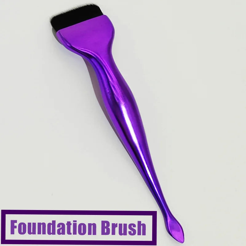 Single Ultrathin Flat-Head Foundation Brush,Spoon-Shaped Design/Non-Powder-Eating/No Powder Waste,For Liquid Foundatio/BBCream,P