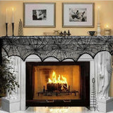 Halloween Decorations Set Spider Web Table Runner Fireplace Scarf Cover Tablecloth 3D Bats Wall Stickers Halloween Party Decor