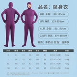 Halloween Costume for Adults & Kids Solid Black JumpSuit Invisible Man & Cat Character Men's Tight Invisibility Clothes