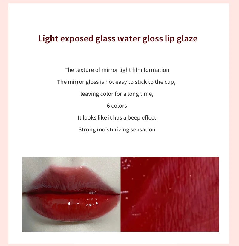 Laque à lèvres légère effet verre HERORANGE - Brillance miroir, formule hydratante ; anti-bavures, longue tenue et éclaircissante pour la peau