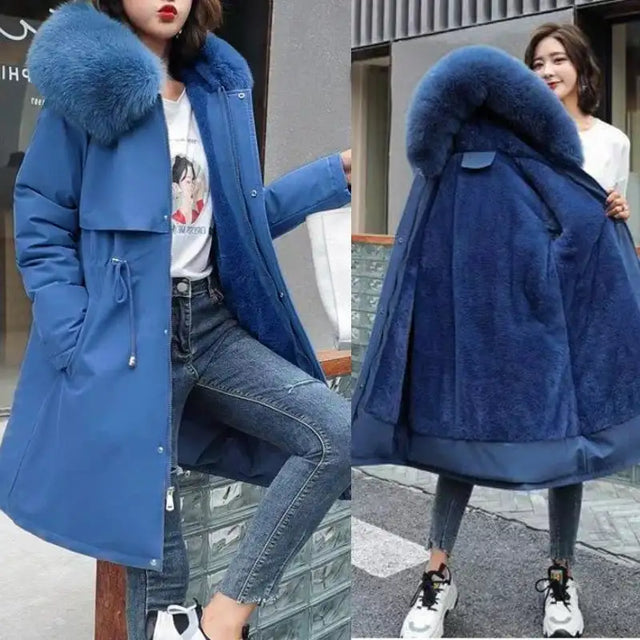 New In Coats & Jackets Women's Winter Padded Jacket Loose Casual Outerwears Fleece Hodded Windbreaker Elegant Office Lady's Coat - Lootquake