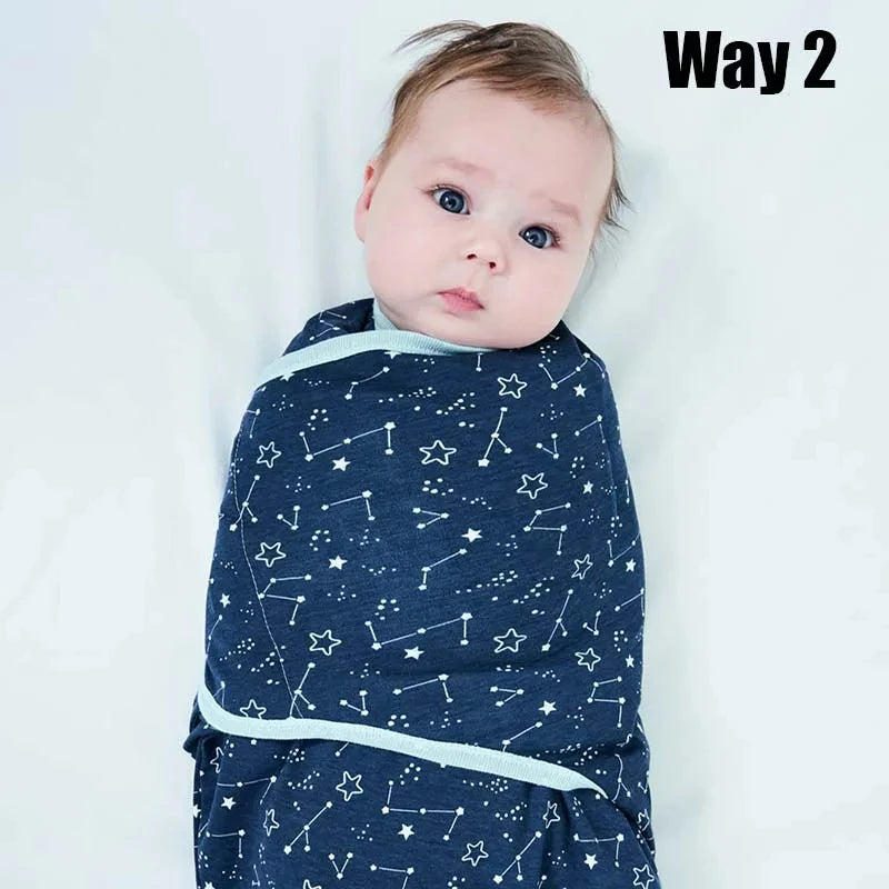 Baby Blanket Hat Set Cartoon Printed Cotton Newborn Swaddle Adjustable Infant Blankets Wraps Applicable All Seasons 0-6 Months
