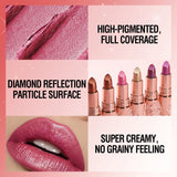 Fine Glitter lipstick, Quicksand Gold Lipstick, Moisturizing Silky Mermaid Girl Pink, Long-Lasting Waterproof Grapefruit Orange