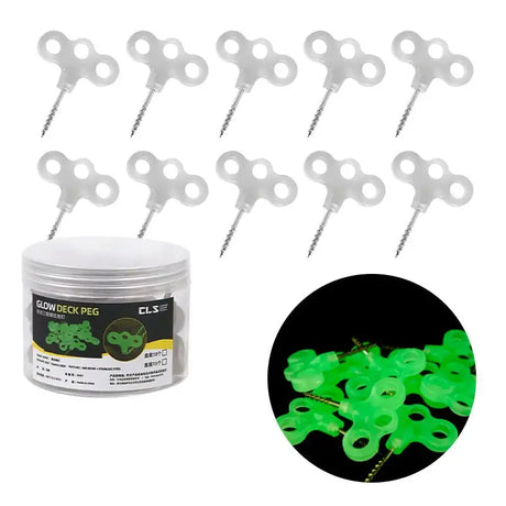 10/15pcs Camping Glow Deck Nails Outdoor Travel Hiking Tent Accessories 3 Holes Screw Spikes Luminous Metal Canopy Pegs Stakes - Lootquake