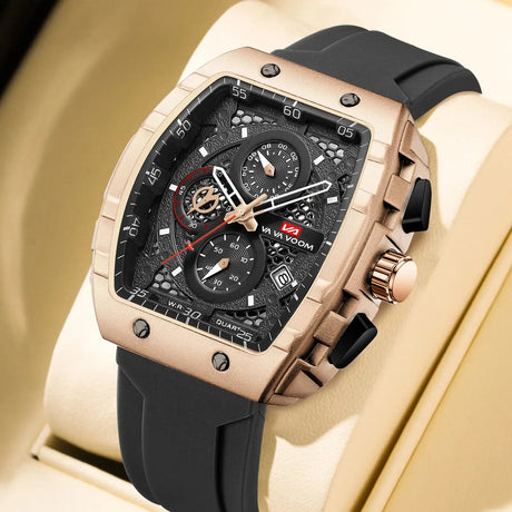 2025 New VA VA VOOM Top Brand Men Watches Luxury Square Sports Quartz Watch Waterproof Multifunctional Chronograph Watch for Men - Lootquake