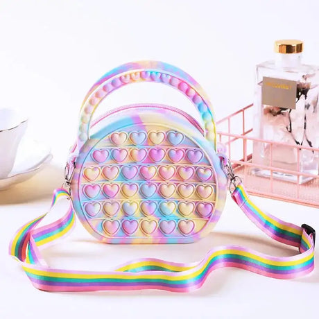 Pop Purse Silicone Sensory Push Pop Bubble Bag Crossbody Bag Antistress Toys Reliver Autism Handbag Coin Pouch for Kids - Lootquake